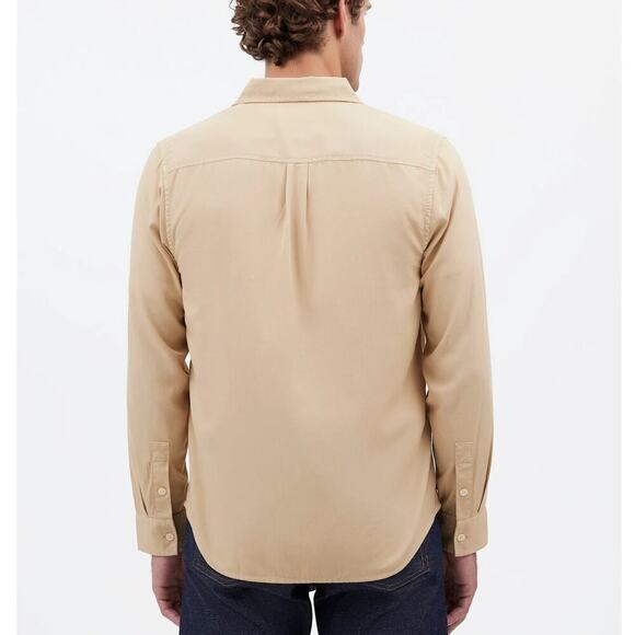 Madewell The Perfect Shirt Long Sleeve Slim Fit Softdrape Twill Light Sand NWT S - Picture 2 of 9